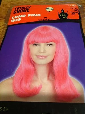Totally Ghoul Long Pink Halloween Wig - New in Package - Image 1 of 2