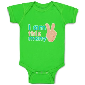 Baby Bodysuit I Am This Many Handprint Funny Cotton Boy & Girl Baby Clothes - Picture 1 of 21