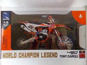 moto cairoli ktm 450 sx-f scale 1:6 new ray 49673 scala 1/6 die cast motorcycle - Imagen 1 de 6