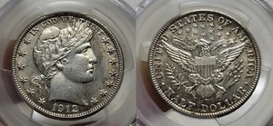 1912 D Barber Half Dollar 50c PCGS AU Detail Cleaned - Picture 1 of 9