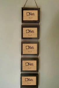 5x7 - 2” Wide Rustic Barn Wood Deep Insert Vertical Hanging Rope Collage Frame - Picture 1 of 3