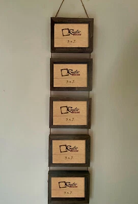 5x7 - 2” Wide Rustic Barn Wood Deep Insert Vertical Hanging Rope Collage Frame  - Image 1 of 3