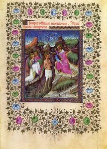 Visconti Hours Prayer Book, Baptism of Christ. 1972 facsimile lithographic print - Picture 1 of 1