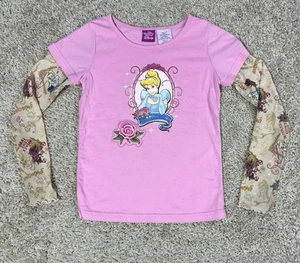 Vintage Disney Princess Cinderella Layered Shirt Y2K Size 7 / 8 - Picture 1 of 4