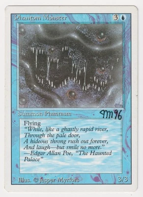 Signed Phantom Monster MP Revised Artist Jesper Myrfors Dated 96 MTG Vintage! - Image 1 of 2
