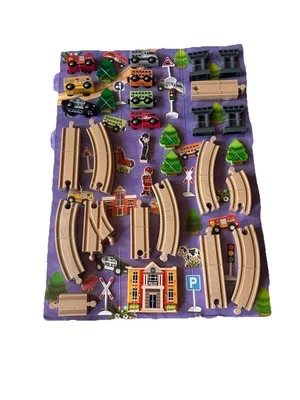 J’adore 46 piezas Juego Tren Madera 7 Coches 24 Cubos 15 Figuras Edad 3+ Foto 1 de 4