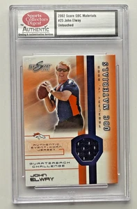2002 Score QBC Materials John Elway Untouched Worn Jersey #25 SCD - Bild 1 von 2