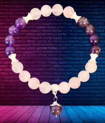 Rosenquarz Armband💫Damen Armband Perlenarmband Sterlingsilber Damen Schmuck - Bild 1 von 2