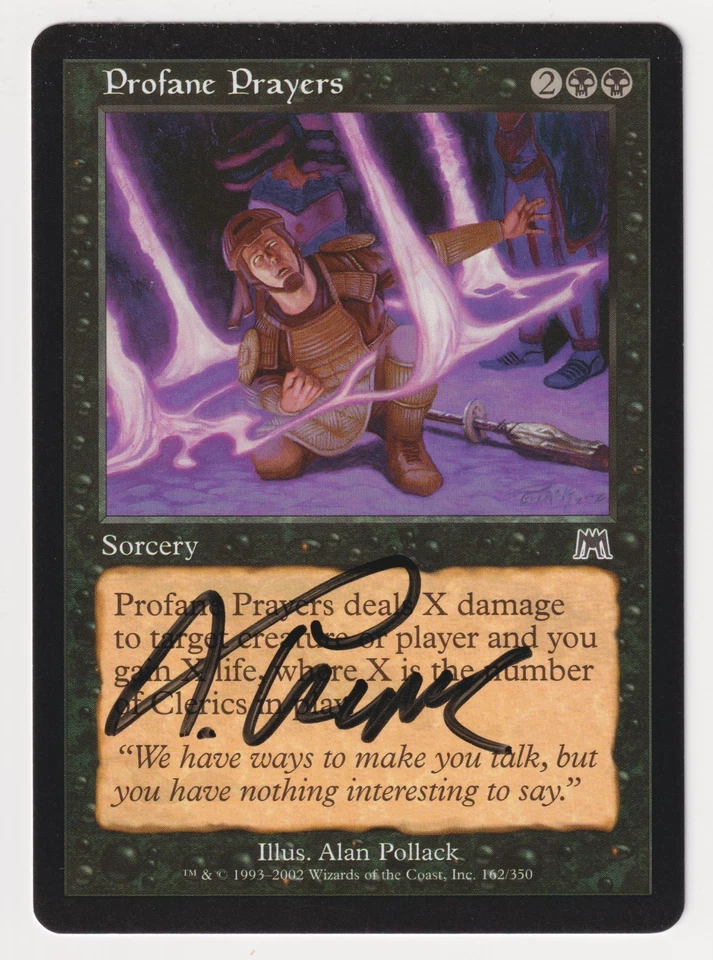 Signed Profane Prayers Proof LP Onslaught Artist Alan Pollack 2002 MTG Magic AP! - Image 1 of 2