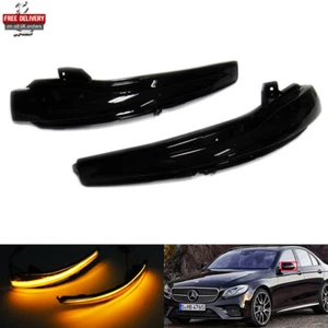 2x Luz indicadora LED de señal de espejo lateral negro para Mercedes W205 W213 W222 X253 - Imagen 1 de 12