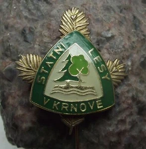 Krnov Czech Hunting & State Forestry Comission Pine Tree Twig 3D Pin Badge - Picture 1 of 1