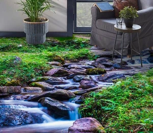 3D Grass River 14692NA Floor WallPaper Murals Wallpaper Mural Print AJ AU Fay - Picture 1 of 6