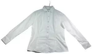 NY Collection Dress Shirt Womens size Small Petite White Long Slv Button Dwn New - Picture 1 of 6