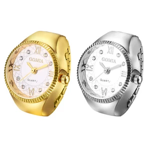 Women's Novelty Finger Watch Adjustable Ring Watch Round Dial Quartz Watch Rings - Picture 1 of 12