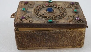 ANTICA SCATOLA PORTAGIOIE DECORATIVA BE JEWELED ANNI 20 E & JB IMPERO ARTE - Foto 1 di 13