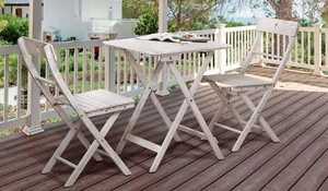 Balkon-Sitzgruppe Akazie Grau mit Vintage-Finish Sitzgruppe Balkongruppe Outdoor - Bild 1 von 12