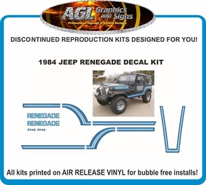 Jeep Renegade 1985 kit de rayas CJ7 reproducción pegatina gráficos - Imagen 1 de 3