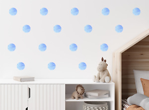 Blue Polka Dot Wall Stickers Wall Decal for Kids Room Boys Girls Watercolor Art