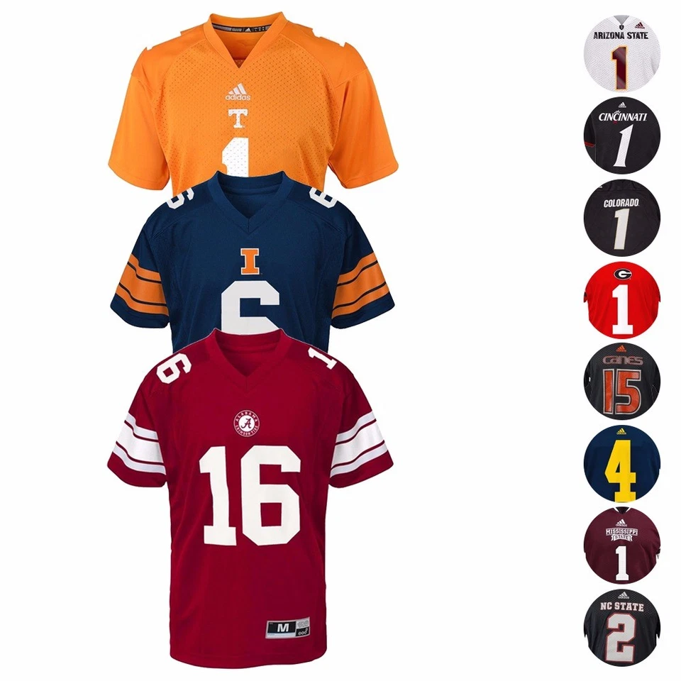 Camiseta de futebol oficial NCAA Adidas Home/Away/Alt coleção juvenil tamanho (P-XL) - Imagem 1 de 1