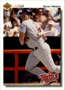 Tarjeta de béisbol Kent Hrbek 1992 Upper Deck MLB #334 Minnesota Twins - Imagen 1 de 2
