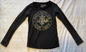 Affliction Women's Top Graphic Live Fast Long Sleeve Black T-Shirt Small - Picture 1 of 6