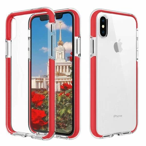 For iPhone XS MAX Case Clear Cute Shockproof Cover RED - Picture 1 of 3