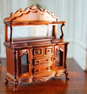 1:12 Wooden Display Side Cabinet Fine VTG Dollhouse Furniture Well Made Luxury - Picture 1 of 2