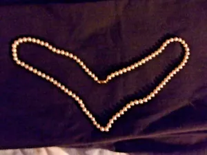 SCHÖNE 14K GELBGOLD 28" GEKNOTETE PERLENKETTE - Bild 1 von 6