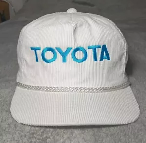 Rare Vintage Ama Pro Corduroy TOYOTA Hat White Blue Rope Zipperback Adjustable - Bild 1 von 24