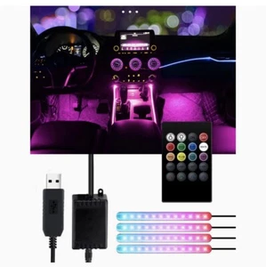 ✅ Striscia Led Auto Per Interno Macchina  48 Led RGB  4 Striscia Telecomando ✅ - Foto 1 di 9