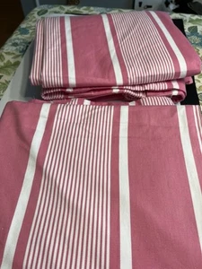 2 Pottery Barn Pink & White Striped Panels Curtains 50x96” per Panel - Picture 1 of 13