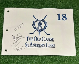 Golf pin flag St Andrews old course signed  AP McCoy Ian Botham Mike Rutherford - Picture 1 of 3