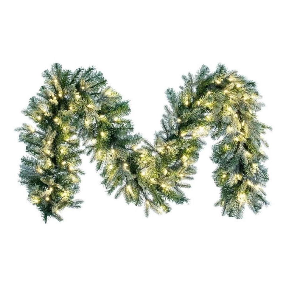 9-футовая матовая искусственная гирлянда из пихты Дугласа Vickerman. Теплые белые светодиодные лампы - Изображение 1 из 1