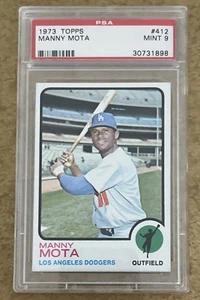 1973 Topps #412 Manny Mota PSA 9 Dodgers  - Bild 1 von 2