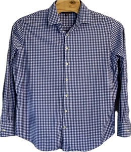 Camisa Peter Millar Para Hombre XL Azul Abotonada Cuadros Absorbente Rendimiento - Imagen 1 de 5