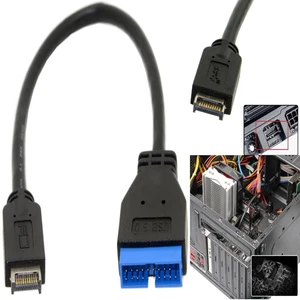 USB 3.0 Frontpanel Adapter | Typ-E USB 2/3 Verbindung | 20cm Kabel - Bild 1 von 9