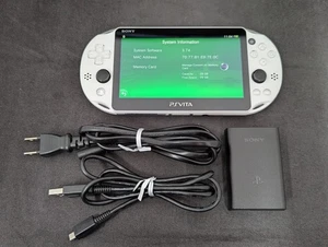 B848 Sony PS Vita PCH-2000 console White Handheld system w/memory adapter - Picture 1 of 9