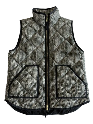 Chaleco acolchado retro J Crew vintage espiga para mujer mediano Preppy Foto 1 de 4