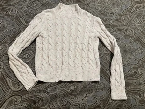 J. Crew Crewcuts Kinder Rippstrick Langarm Rundhals Pullover Gr. M Creme - Bild 1 von 4