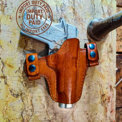 Leather OWB Holster – Open Top, Snap-On Retention Choose Model - Image 1 of 2