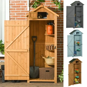 Garden Storage Shed 3 Shelves Tool House w/ Asphalt Roof 77 x 54 x 179 cm - Picture 1 of 34