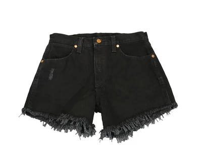 Pantalones Cortos Wrangler Para Mujer Talla 25 Negros Denim Corte Pantalones Cortos Cintura Alta Foto 1 de 4