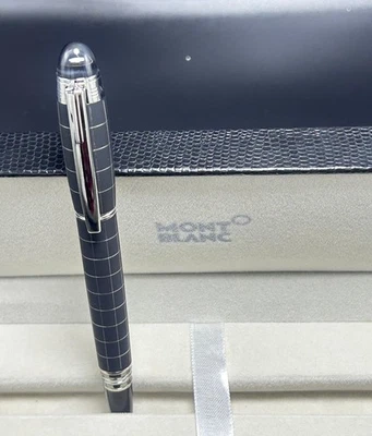 Montblanc Starwalker Roller Check Black Body+Silver Clip Ballpoint Pen Black Ink - Image 1 of 4