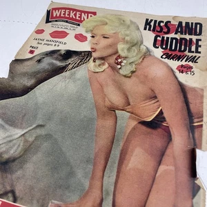 ORIGINAL RETRO Newspaper Magazine Clipping Junk Journal Jayne Mansfield 1950s - Picture 1 of 5