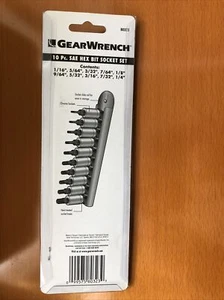 Gearwrench 10 PC 1/4 Drive Saw Hex Bit Socket Set - Picture 1 of 2