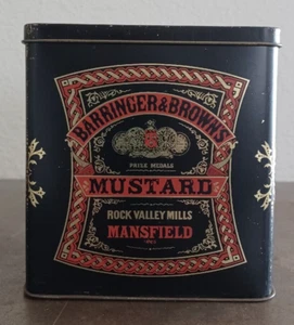 Lata de mostaza Barringer & Browns hecha en Inglaterra 5" de alto vintage - Imagen 1 de 15