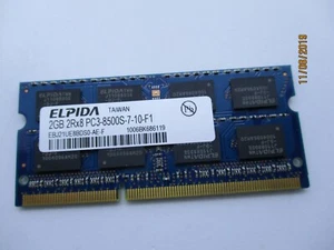 1x 2GB ELPIDA 2GB 2Rx8 EBJ21UE8BDS0-AE-F memoria de trabajo DDR3 RAM PC3-8500S - Imagen 1 de 2