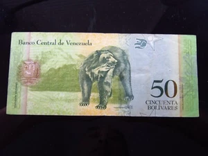 Venezuela 50 Bolivares 2011 4496h90 Spectacled Bear Sierra Nevada National Park - Picture 1 of 2