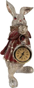 Kaninchen mit echter Taschenuhr H:25 cm - Frühlingsdeko, Deko Hase mit Uhr - Bild 1 von 4