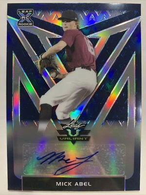 2020 LEAF VALIANT ROOKIE MICK ABEL BLUE REFRACTOR AUTO 50/50 - Image 1 of 2